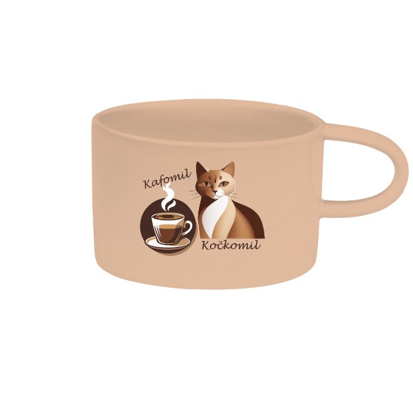 Hrnek Makronka s potiskem Kafomil a kočkomil pro kafaře3