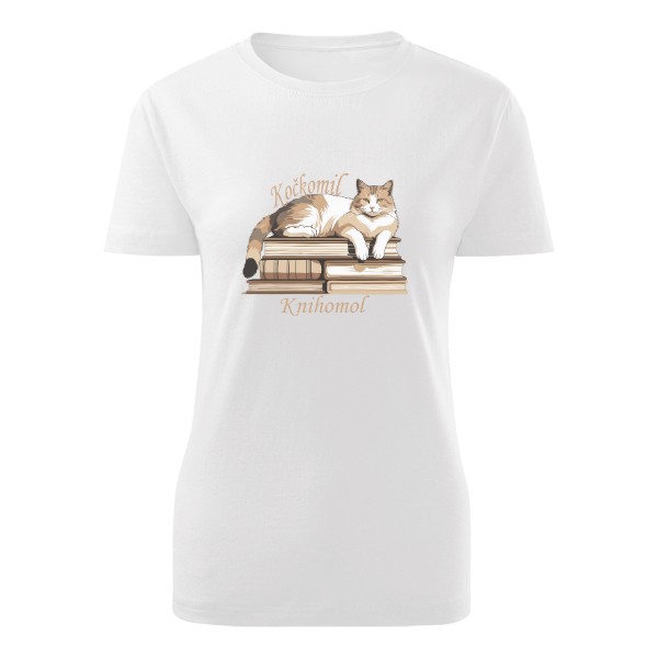 Tričko s potiskem Knihomol a kočkomil2