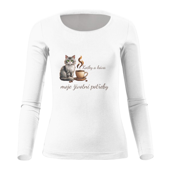 Tričko s potiskem Kočka a káva2
