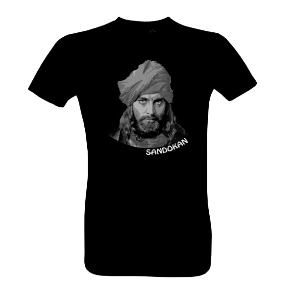 Tričko s potiskem Sandokan na tmavý textil